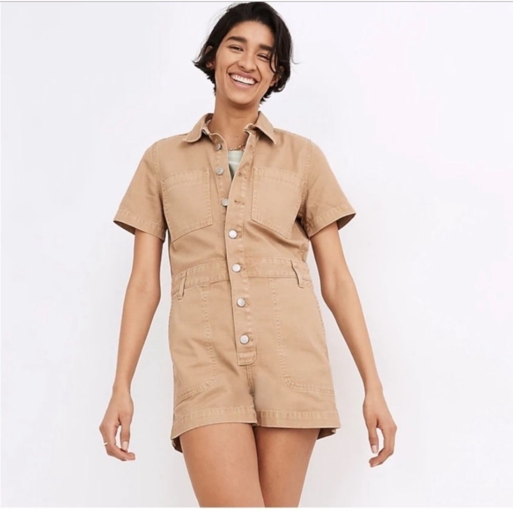 Madewell Garment-Dyed Relaxed Coverall Romper